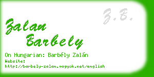 zalan barbely business card
